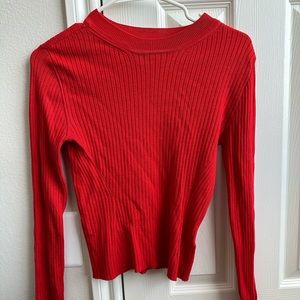 H&M red form fitting sweater